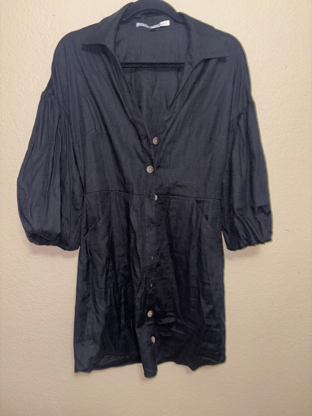 Veronica Beard black button-front mini dress or long tunic dress